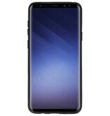 Estuche resistente con soporte para tarjetas de armadura para Galaxy S9 Plus rojo