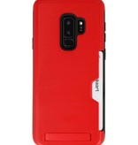 Étui de support pour carte Tough Armor pour Galaxy S9 Plus rouge