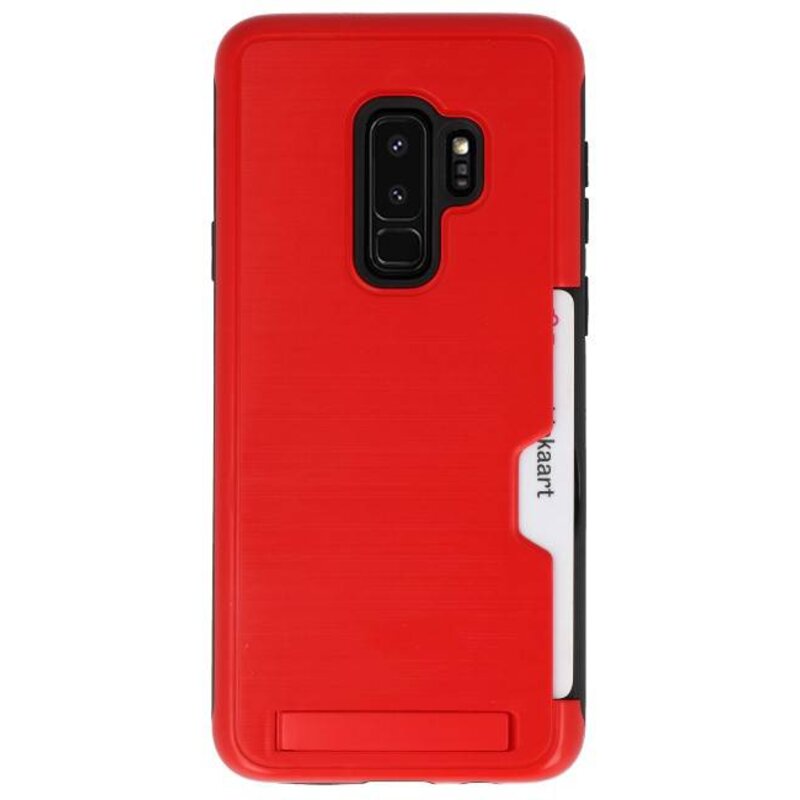 Custodia Stand per Armor Card resistente per Galaxy S9 Plus Red