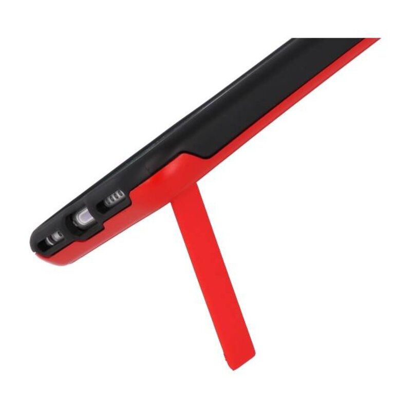 Estuche resistente con soporte para tarjetas de armadura para Galaxy S9 Plus rojo