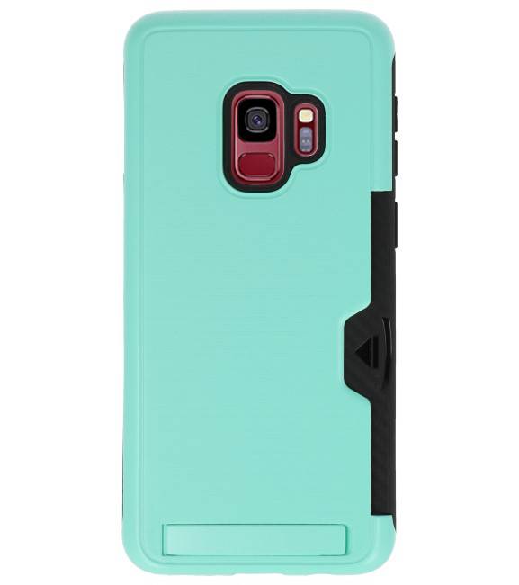 Tough Armor Kaarthouder Stand Hoesje voor Galaxy S9 Turquoise