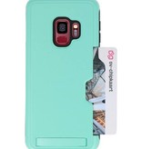 Tough Armor Kaarthouder Stand Hoesje voor Galaxy S9 Turquoise