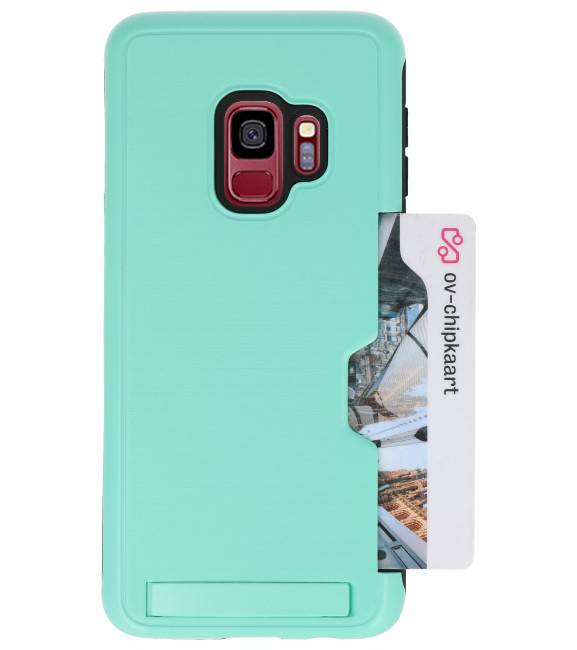 Tough Armor Kaarthouder Stand Hoesje voor Galaxy S9 Turquoise