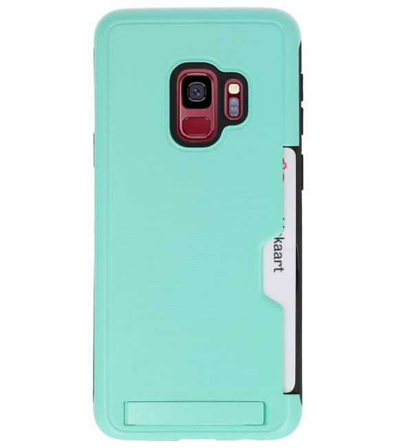 Tough Armor Kaarthouder Stand Hoesje voor Galaxy S9 Turquoise