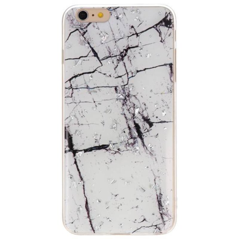 Coque rigide d'impression pour iPhone 6 Plus, marbre blanc