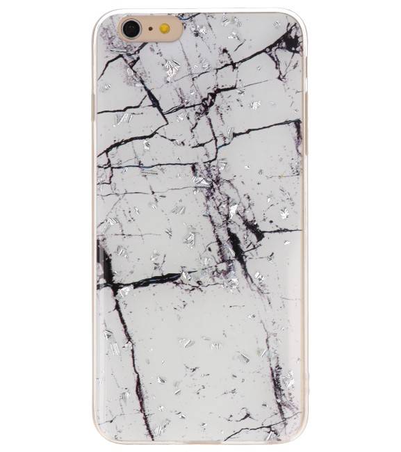 Print Hardcase voor iPhone 6 Plus Marble Wit