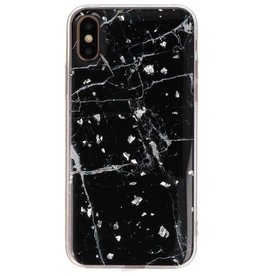 Estuche rígido de impresión para iPhone X / XS Marble Black