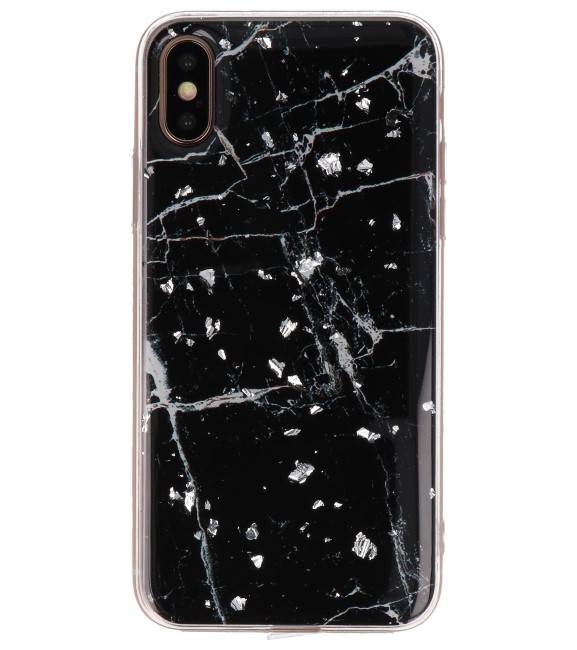 Print Hardcase voor iPhone X / XS Marble Zwart