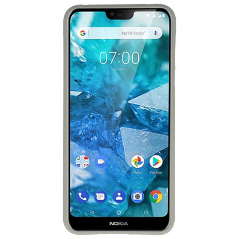 Farve TPU Taske til Nokia 7.1 Grå
