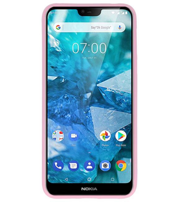 Coque TPU Couleur pour Nokia 7.1 Rose