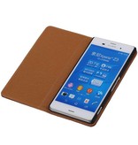 Porte-cartes en cuir délavé pour Xperia Z3 Compact Marron