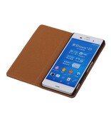 Washed Leather Map Case for Xperia Z3 Compact Brown