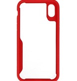 Funda Dura Transparente para iPhone XR Rojo