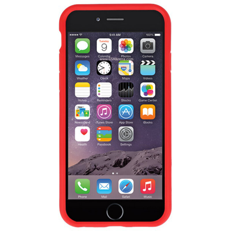 Fokus gennemsigtige hårde kufferter til iPhone 6 Red