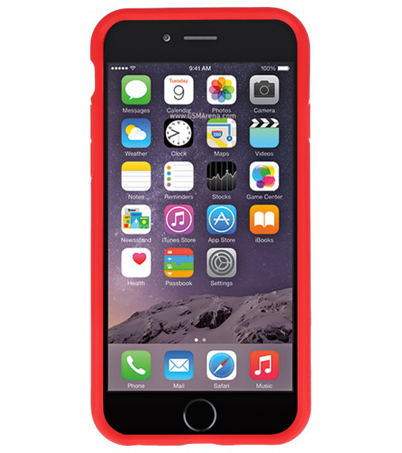 Funda Dura Transparente para iPhone 6 Rojo