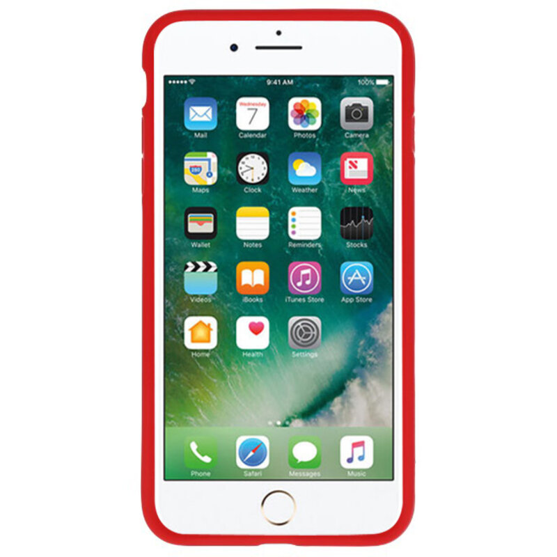 Fokus gennemsigtige hårde kufferter til iPhone 7/8 Plus Red