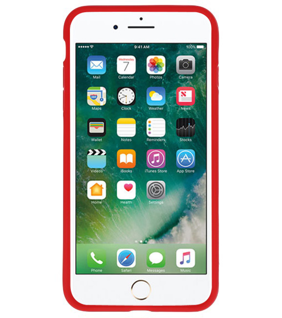 Focus Transparant Hard Cases voor iPhone 7 / 8 Plus Rood