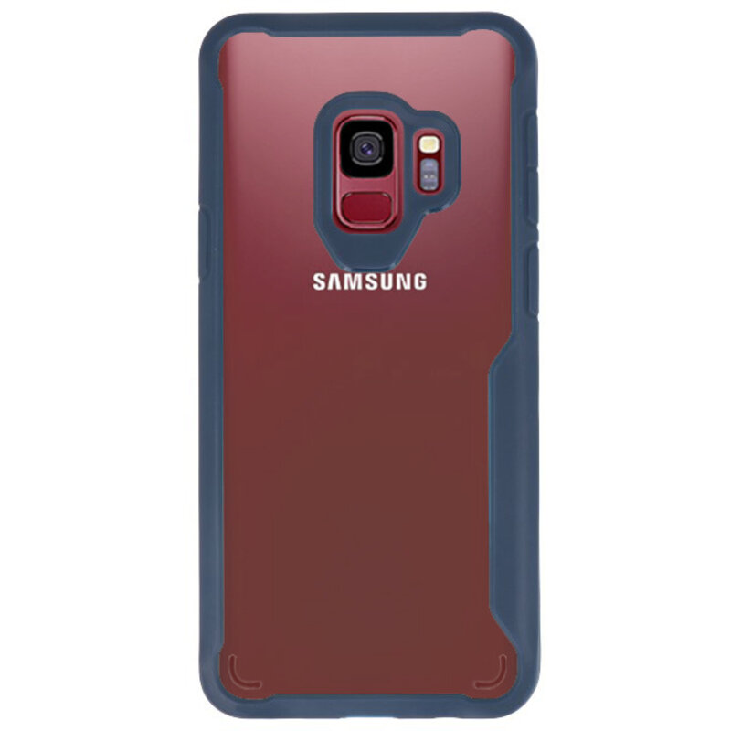 Fokus gennemsigtige hårde etuier til Samsung Galaxy S9 Navy