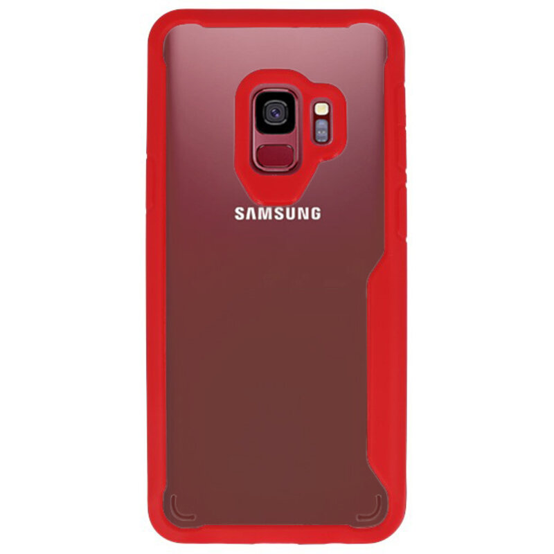 Fokus gennemsigtige hårde etuier til Samsung Galaxy S9 Red