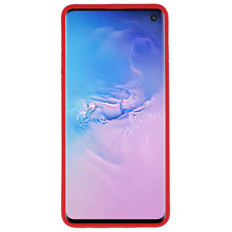 Fokus gennemsigtige hårde etuier til Samsung Galaxy S10 Red