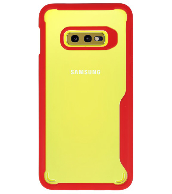 Fokus gennemsigtige hårde etuier til Samsung Galaxy S10e Red