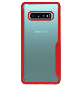 Casos duros transparentes Focus para Samsung Galaxy S10 Plus rojo