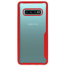 Casos duros transparentes Focus para Samsung Galaxy S10 Plus rojo