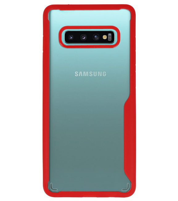 Casos duros transparentes Focus para Samsung Galaxy S10 Plus rojo