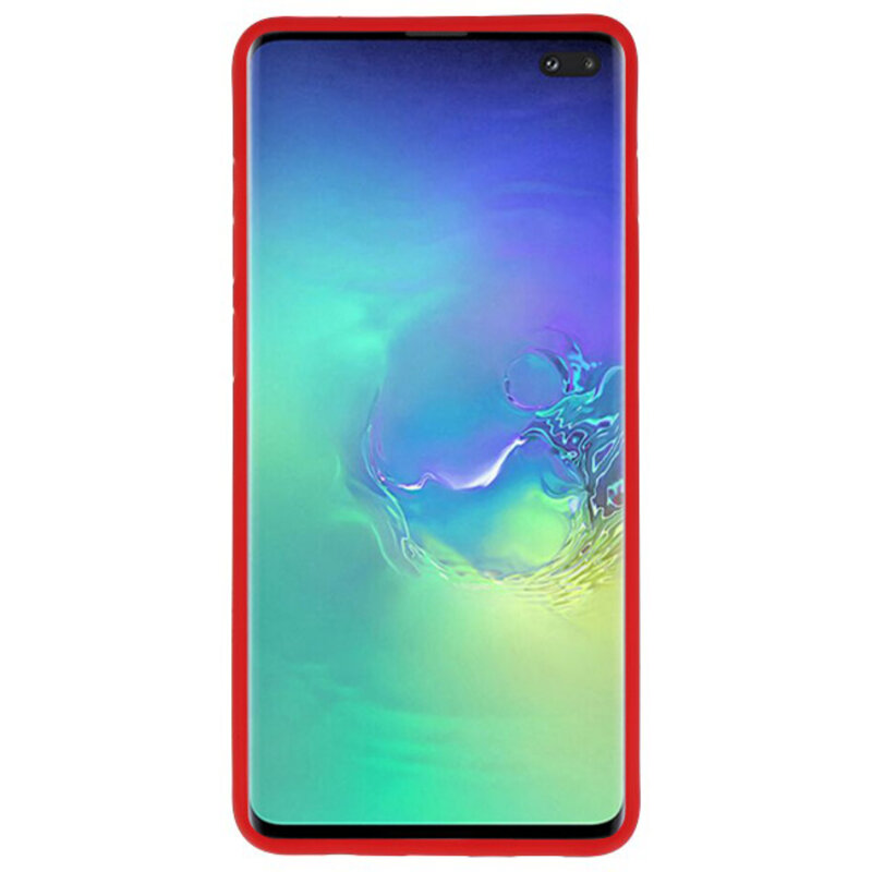 Fokus gennemsigtige hårde etuier til Samsung Galaxy S10 Plus Red