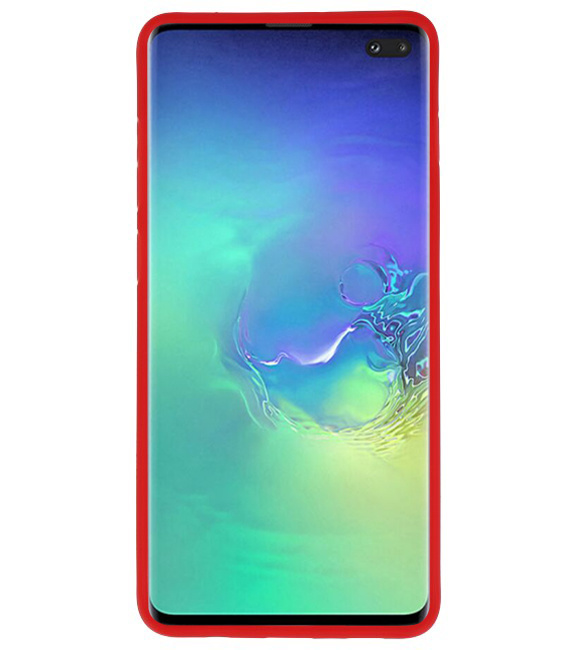 Casos duros transparentes Focus para Samsung Galaxy S10 Plus rojo