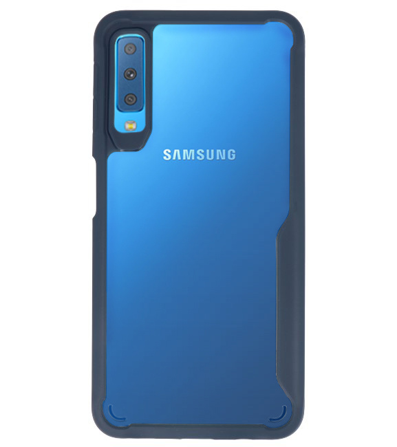 Fokus gennemsigtige hårde etuier til Samsung Galaxy A7 2018 Navy