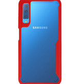 Fokus gennemsigtige hårde etuier til Samsung Galaxy A7 2018 Red
