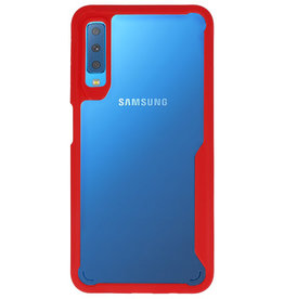 Focus Casi rigidi trasparenti per Samsung Galaxy A7 2018 Red