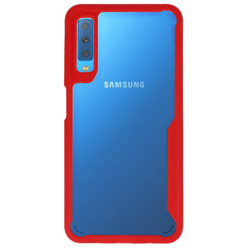 Focus Casi rigidi trasparenti per Samsung Galaxy A7 2018 Red