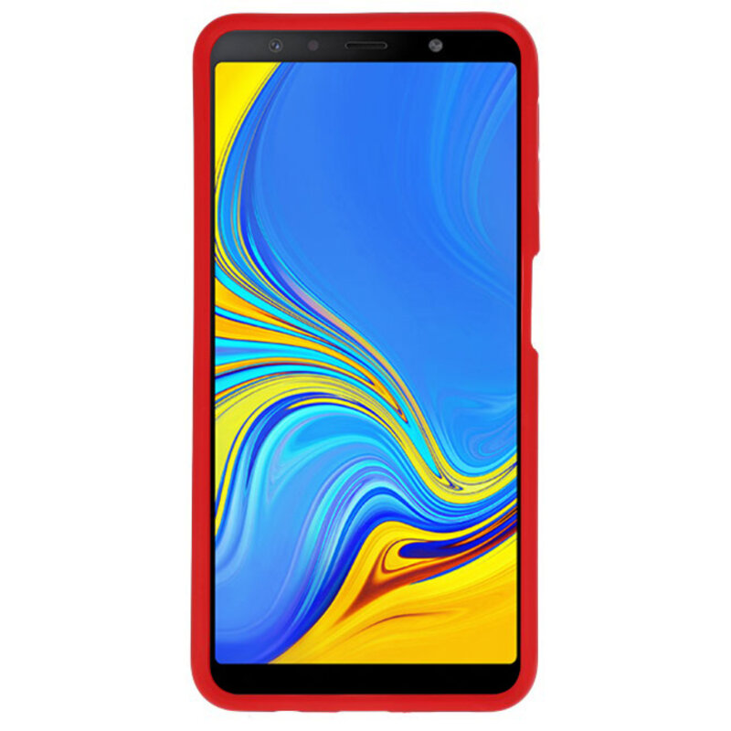 Focus Casi rigidi trasparenti per Samsung Galaxy A7 2018 Red