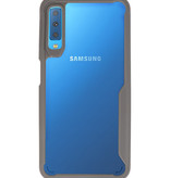 Coques Rigides Transparent Focus pour Samsung Galaxy A7 2018 Gris
