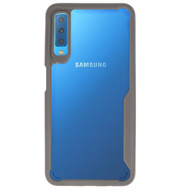 Coques Rigides Transparent Focus pour Samsung Galaxy A7 2018 Gris