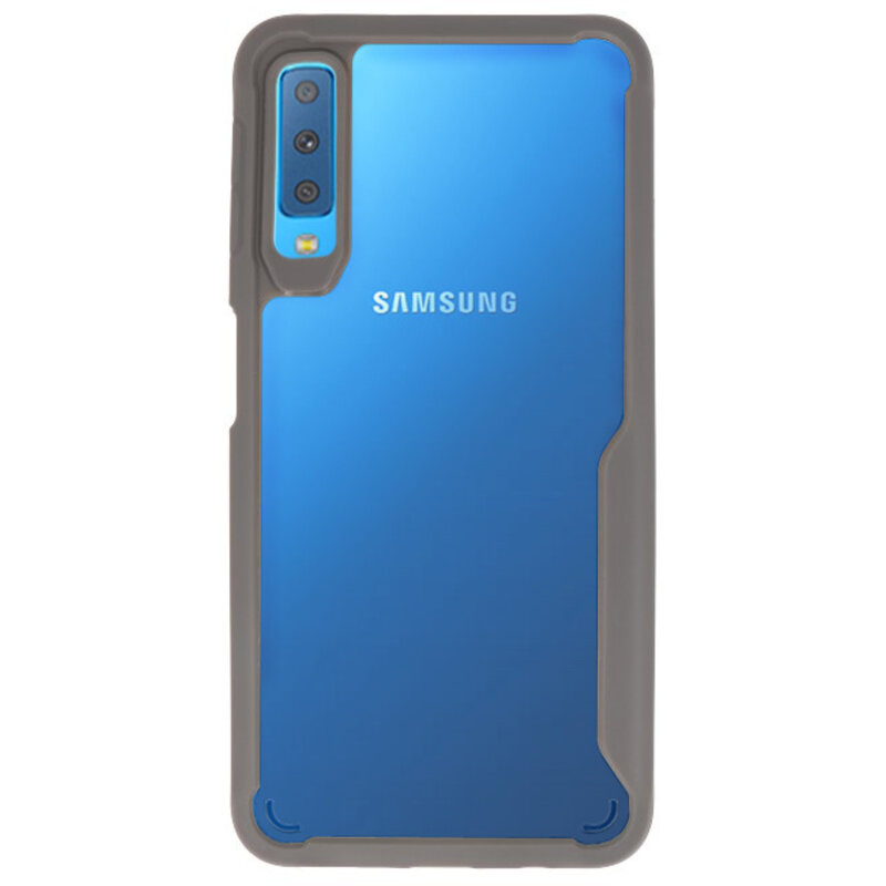 Coques Rigides Transparent Focus pour Samsung Galaxy A7 2018 Gris