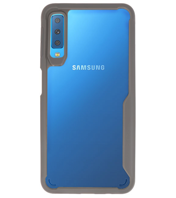 Coques Rigides Transparent Focus pour Samsung Galaxy A7 2018 Gris