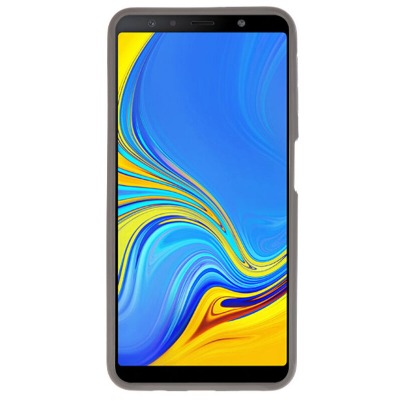 Coques Rigides Transparent Focus pour Samsung Galaxy A7 2018 Gris