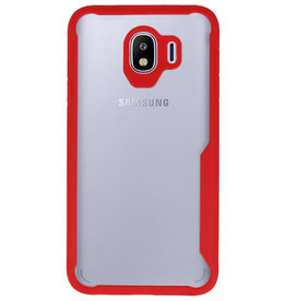 Funda Dura Transparente para Samsung Galaxy J4 Rojo