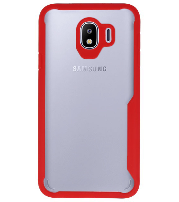 Coques Rigides Transparent Focus pour Samsung Galaxy J4 Rouge