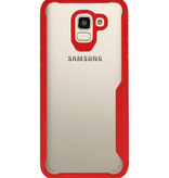 Coques Rigides Transparent Focus pour Samsung Galaxy J6 Rouge