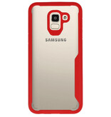 Coques Rigides Transparent Focus pour Samsung Galaxy J6 Rouge
