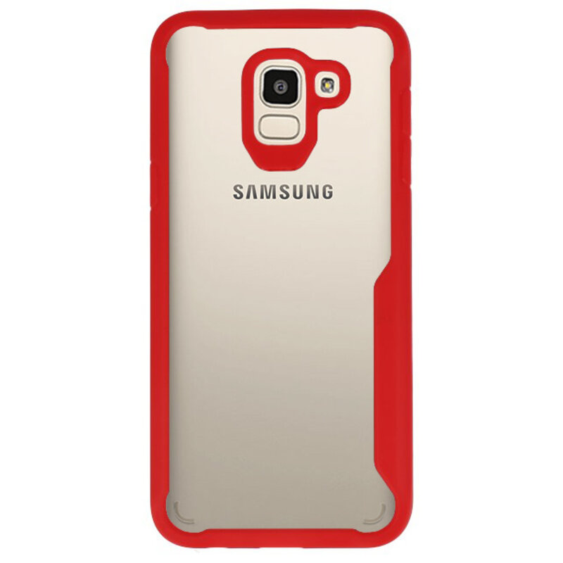 Coques Rigides Transparent Focus pour Samsung Galaxy J6 Rouge