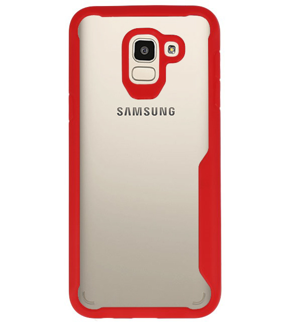 Funda Dura Transparente para Samsung Galaxy J6 Rojo