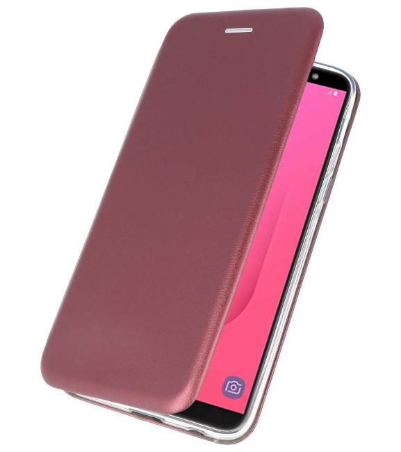 Custodia Folio sottile per Samsung Galaxy J8 2018 Bordeaux rossa