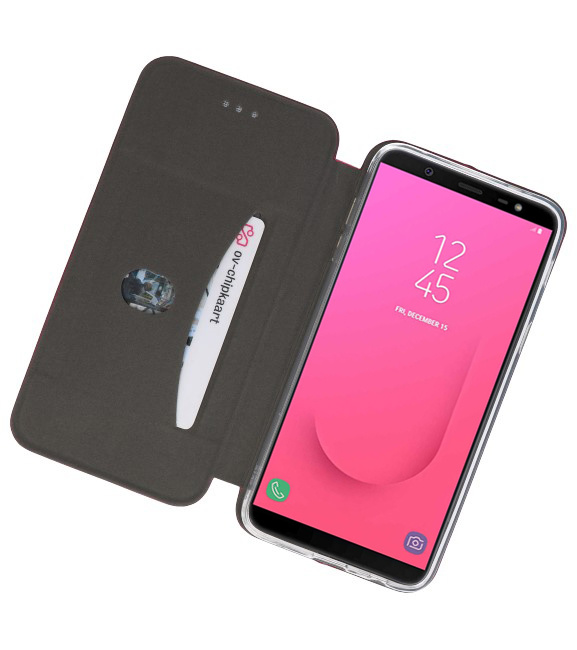 Slim Folio-Hülle für Samsung Galaxy J8 2018 Bordeauxrot