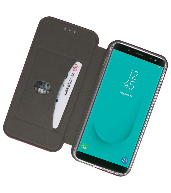 Slim Folio-Hülle für Samsung Galaxy J6 2018 Bordeauxrot