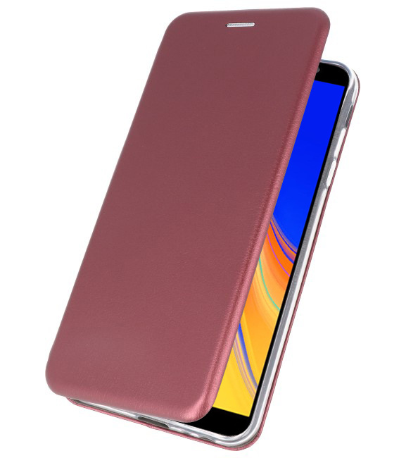 Slim Folio-Hülle für Samsung Galaxy J4 Plus Bordeauxrot